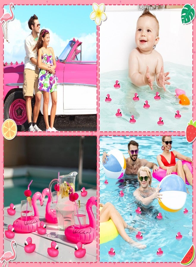 Vertintong 50 Pcs Mini Flamingo Rubber Duck Bulk Pink Flamingos Bath Toys Floating Squeaky Toy Cute Rubber Duckies for Baby Shower Cake Decoration Classroom Prizes Holiday - Image 5